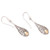 Gold Accented Sterling Silver Raindrop Earrings with Flowers 'Floral Raindrop'