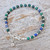 Handmade Azure-Malachite Bracelet 'Petite Flower'