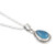 Indian Chalcedony and Sterling Silver Pendant Necklace 'Halo Effect in Blue'