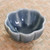 Fluted Small Celadon Ceramic Bowl 'Flower Bloom in Blue'