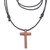 Men's Sawo Wood Cross Pendant Necklace with Cotton Cord 'Natural Blessing'