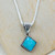 Handmade Natural Turquoise Pendant Necklace from Mexico 'Turquoise Rhombus'