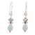 Indian Blue Topaz and Chalcedony Dangle Earrings 'Dancing Blue Gems'