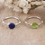 Pair of Lapis Lazuli and Peridot Solitaire Rings from India 'Luminous Alliance'
