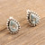 Sterling Silver Stud Earrings with Faceted Blue Topaz Gems 'Dazzling Loyalty'