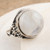 Rainbow Moonstone Cabochon Cocktail Ring from India 'Harmony Orb'