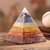 Handcrafted Multigemstone Seven Chakras Pyramid Sculpture 'Chakra Energy'