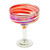 Set of 4 Eco-Friendly Red Handblown Margarita Glasses 'Fineness Enchantment'