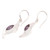 Sterling Silver Dangle Earrings with Faceted Amethyst Stones 'Purple Boomerang'