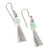 Sterling Silver and Natural Opal Dangle Earrings 'Pyramids of Truth'