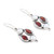 Sterling Silver Dangle Earrings with Cultured Pearl  Garnet 'Elegant Mix'