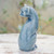 Blue Celadon Ceramic Cat Figurine Hand-Crafted in Thailand 'Beautiful Cat in Blue'