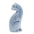 Blue Celadon Ceramic Cat Figurine Hand-Crafted in Thailand 'Beautiful Cat in Blue'