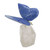 Blue and White Quartz Butterfly Sculpture with Brass Accents 'Spiritual Flutter'