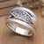 Polished Sterling Silver Band Ring with Traditional Motifs 'Island Awakening'