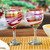 Pair of Eco-Friendly Red and White Handblown Wine Glasses 'Splendid Enchantment'