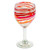Pair of Eco-Friendly Red and White Handblown Wine Glasses 'Splendid Enchantment'