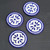 Set of 4 Blue Ceramic Pottery Coasters Made in India 'Fleur'