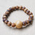 Handcrafted Sese Wood Beaded Stretch Bracelet from Ghana 'Wooden Universe'