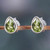 Sterling Silver Stud Earrings with Peridot Gemstone 'Green Allure'