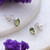 Sterling Silver Stud Earrings with Peridot Gemstone 'Green Allure'