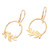 Hammered 18k Gold-Plated Leafy Dangle Earrings from Bali 'Maiden Crown'