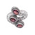 Sterling Silver Cocktail Ring with Faceted Garnet Stones 'Flaming Roots'