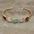 18k Gold-Plated Multi-Gemstone Cuff Bracelet Made in India 'Colorful Glam'