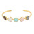 18k Gold-Plated Multi-Gemstone Cuff Bracelet Made in India 'Colorful Glam'
