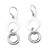 Modern Silver Dangle Earrings with Interlocking Rings 'Stellar Rings'