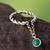 Polished Sterling Silver Charm Ring with Natural Chrysocolla 'Moving Nature'