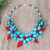 Floral Howlite and Quartz Beaded Statement Necklace 'Summer Blossoming'