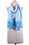 Block-Printed Teal Cotton Scarf with White Tassels 'Teal Mosaic'