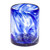 Cobalt Handblown Recycled Glass Carafe and Cup Set Pair 'Cobalt Allure'