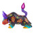 Hand-Painted Colorful Wood Alebrije Bull Figurine in Black 'Sea Bull'