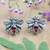 Sterling Silver Bee Button Earrings with Garnet Jewels 'Bee Passionate'