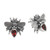 Sterling Silver Bee Button Earrings with Garnet Jewels 'Bee Passionate'