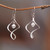 Polished Abstract Sterling Silver Dangle Earrings from Bali 'Essence Ball'