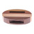 Hand-Carved Oval Brown Teak and Maple Wood Phone Speaker 'Vivacious Sound'