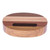 Hand-Carved Oval Brown Teak and Maple Wood Phone Speaker 'Vivacious Sound'