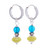 Sterling Silver Hoop Earrings with Agate  Chalcedony Stones 'Fantastic Duo'