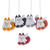 Set of Five Handcrafted Felt Cat Ornaments with Golden Bells 'Colorful Meows'