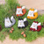 Set of Five Handcrafted Felt Cat Ornaments with Golden Bells 'Colorful Meows'