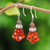 Orange Chalcedony and Agate Cluster Beaded Dangle Earrings 'Vibrant Spring'