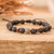 Men's Volcanic Stone Beaded Bracelet with Labradorite Jewel 'Inner Hero'