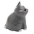 Handcrafted Kitten Suar Wood Figurine in Grey Hues 'Dreamy Kitten'