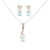 Rhodium-Plated Blue Topaz and Cubic Zirconia Jewelry Set 'Peppy in Blue'