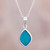 Artisan Crafted Natural Leaf Necklace 'Nature's Gem in Aqua'