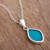 Artisan Crafted Natural Leaf Necklace 'Nature's Gem in Aqua'