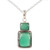 Green Onyx and Sterling Silver Pendant Necklace 'Day Party in Green'